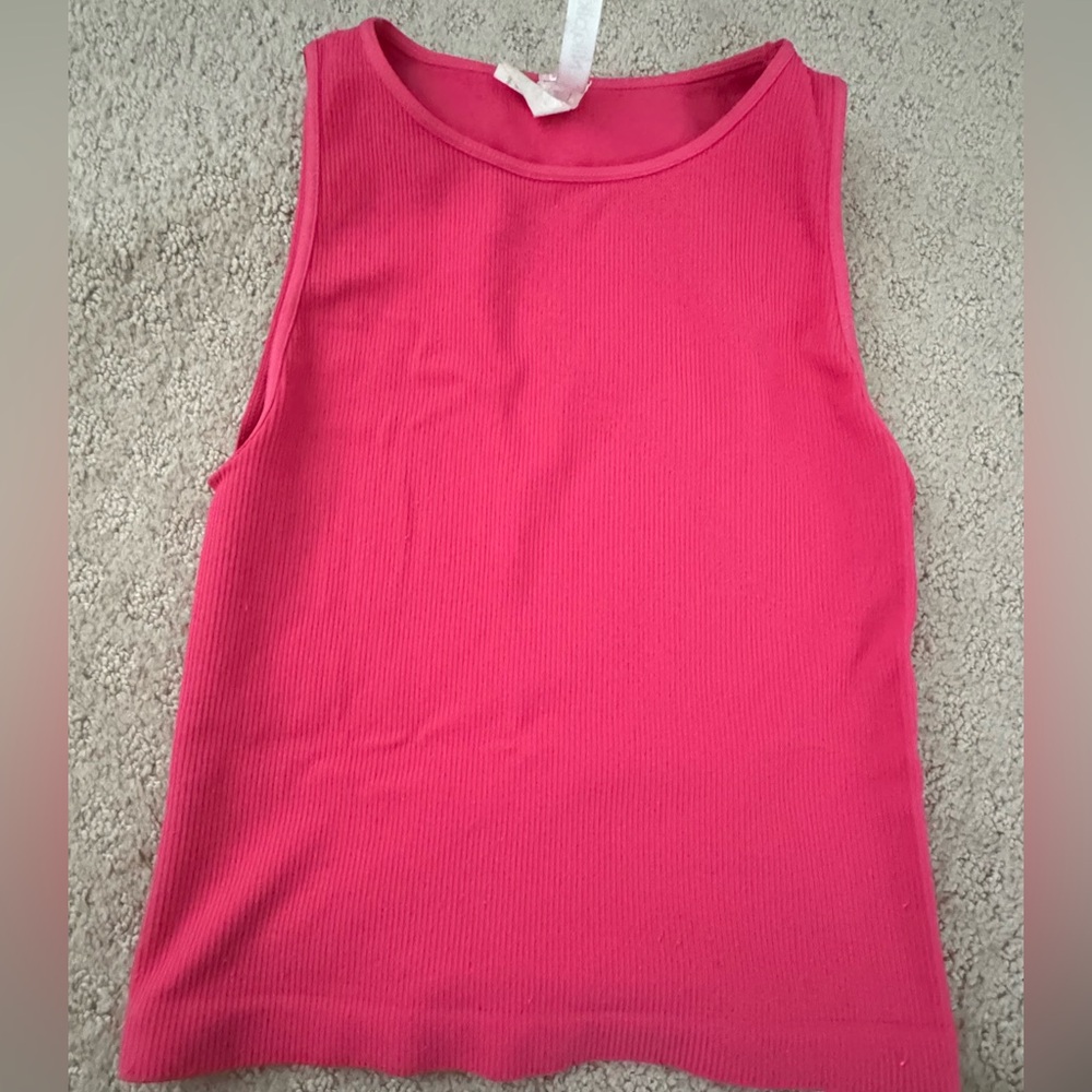 Nikibiki Pink Ribbed Cropped Tank Top
